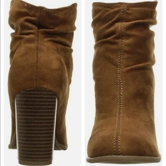 NEW Indigo Rd. Brown Suede Ankle Booties “Obie” heeled boots women’s 7.5