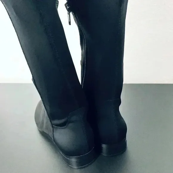 New J CREW Over the Knee Boots Black Suede