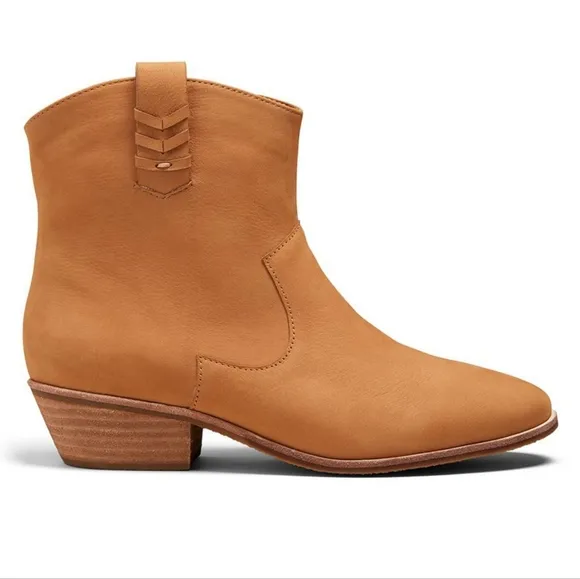 NEW Jack Rogers Oak Tan Nubuck Leather Stella Pull On Short Boots