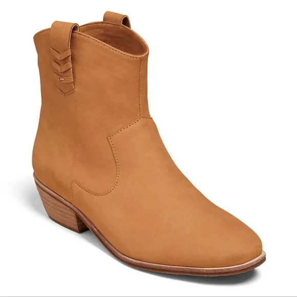 NEW Jack Rogers Oak Tan Nubuck Leather Stella Pull On Short Boots