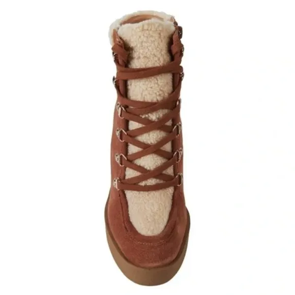 NEW Jessica Simpson Maelyn Laceup Platform Wedge Suede Boots Sz. 10