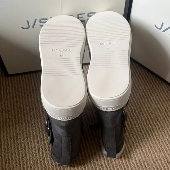NEW- J/slides faux fur waterproof boots tan suede 8.5