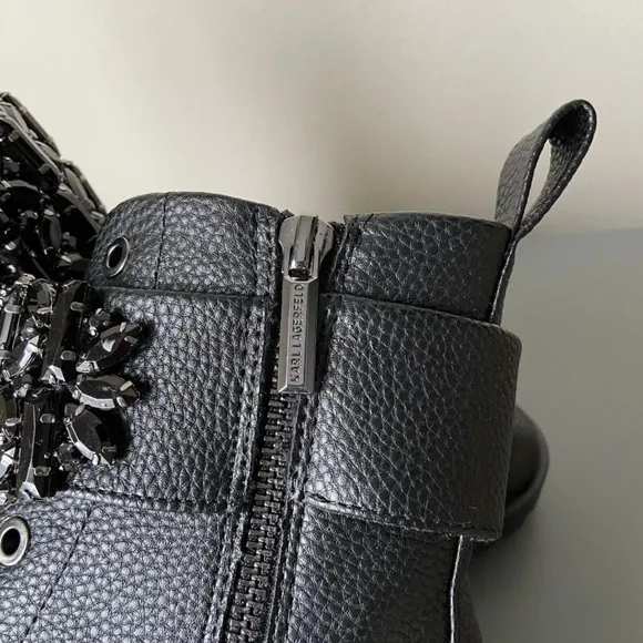 New Karl Lagerfeld Payson Combat Embellished Boots​​​​