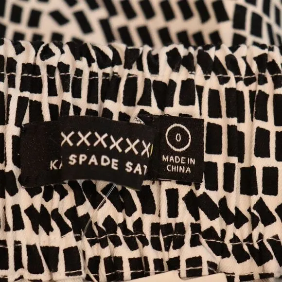 New Kate Spade Saturday Black White Shuffle Shape A-line Skirt Size 0