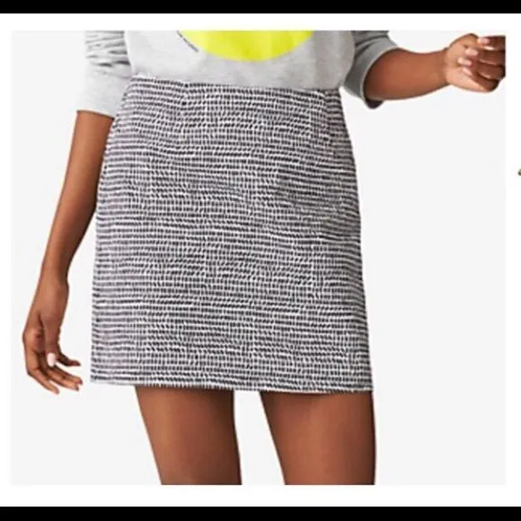 New Kate Spade Saturday Black White Shuffle Shape A-line Skirt Size 0