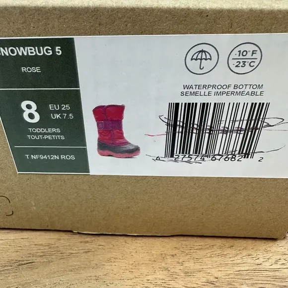 New Kids Kamik Snowbug 5 Insulated Faux Fur Lined Waterproof Snow Boots Size 8 C