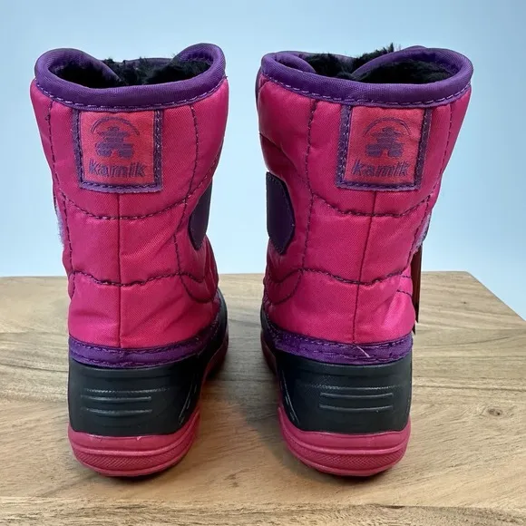 New Kids Kamik Snowbug 5 Insulated Faux Fur Lined Waterproof Snow Boots Size 8 C