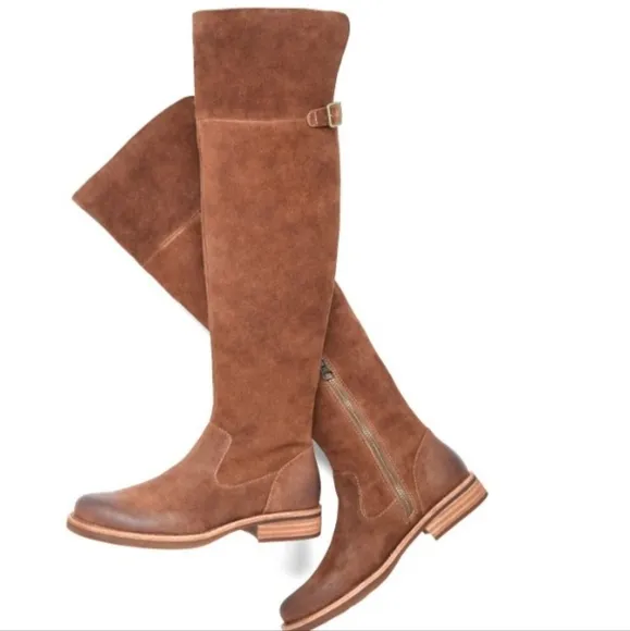 New KORK-EASE Addison Over The Knee Distressed Suede Boots Size 6.5 Brown