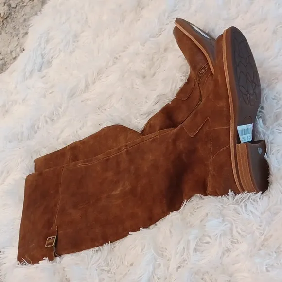 New KORK-EASE Addison Over The Knee Distressed Suede Boots Size 6.5 Brown