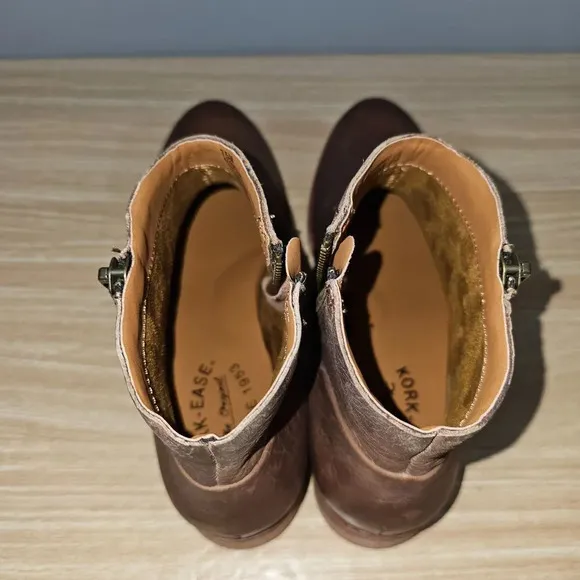NEW Kork East Riley Ankle Bootie Western Brown Leather Size 7.5