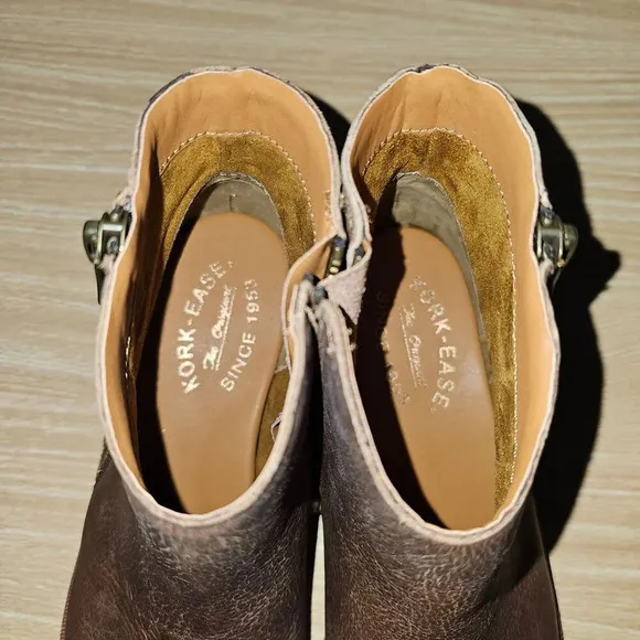 NEW Kork East Riley Ankle Bootie Western Brown Leather Size 7.5