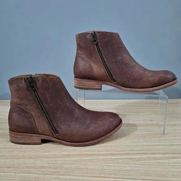 NEW Kork East Riley Ankle Bootie Western Brown Leather Size 7.5