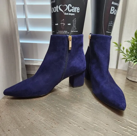 NEW L'agence Jeanne Blue Suede Ankle boots 8