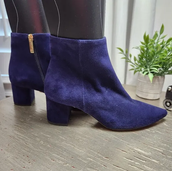 NEW L'agence Jeanne Blue Suede Ankle boots 8