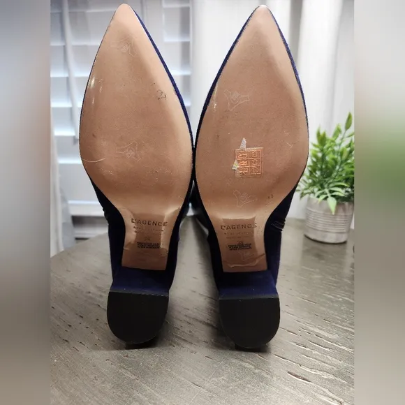 NEW L'agence Jeanne Blue Suede Ankle boots 8