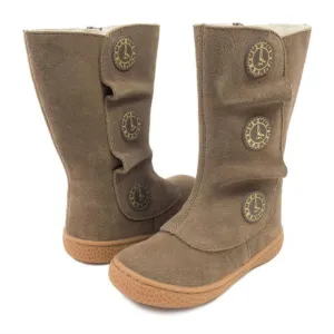 NEW Livie and Luca Tiempo Suede Brown Leather Boots Toddler Girl's Size 7