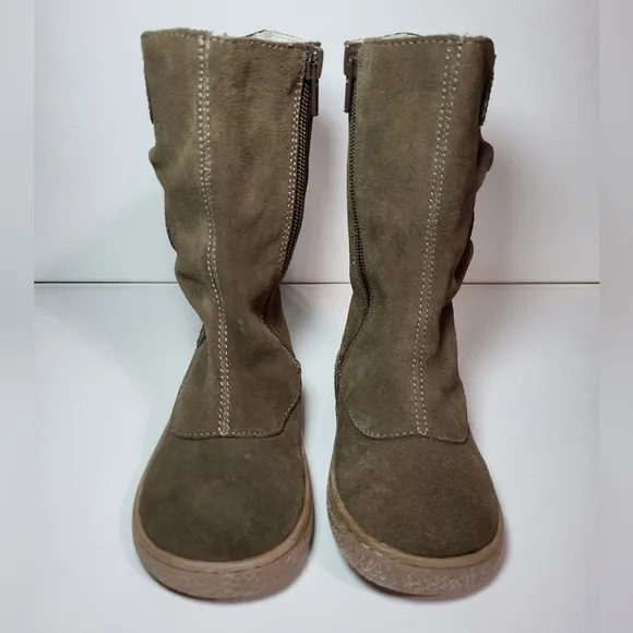 NEW Livie and Luca Tiempo Suede Brown Leather Boots Toddler Girl's Size 7