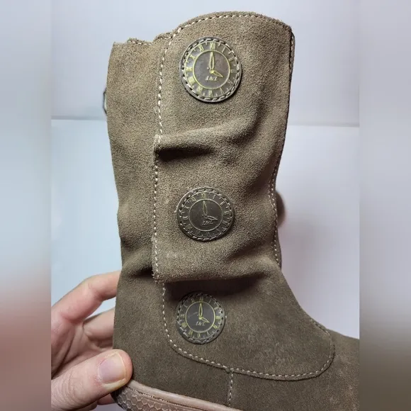 NEW Livie and Luca Tiempo Suede Brown Leather Boots Toddler Girl's Size 7