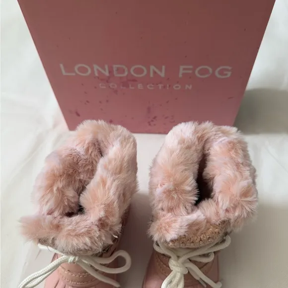 New London Fog Blush Pink Fur-Lined Boots