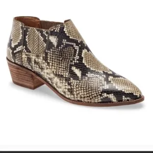 NEW MADEWELL Sonia Snakeskin Low Chelsea Ankle Boot Bootie, Size 8.5