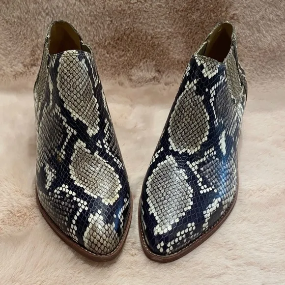 NEW MADEWELL Sonia Snakeskin Low Chelsea Ankle Boot Bootie, Size 8.5