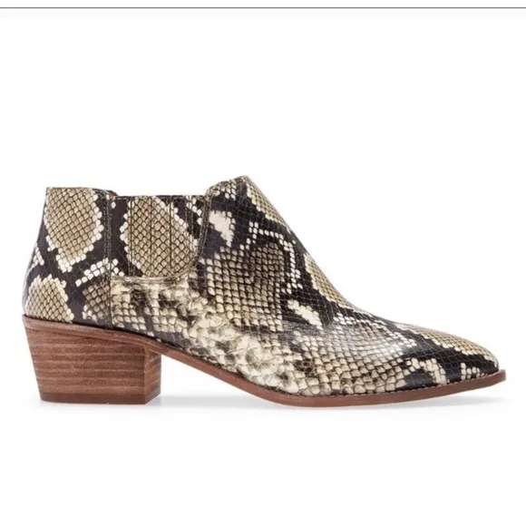 NEW MADEWELL Sonia Snakeskin Low Chelsea Ankle Boot Bootie, Size 8.5