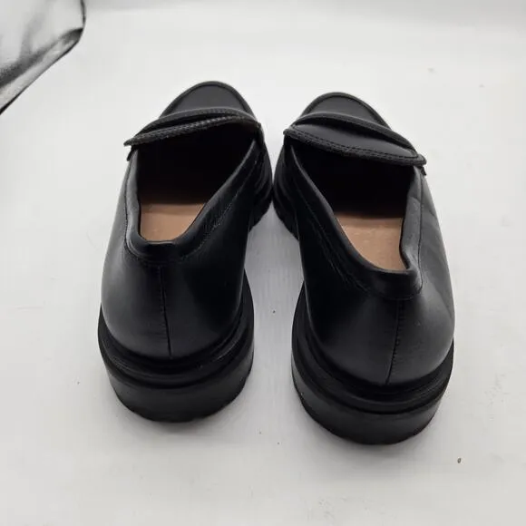 NEW Madewell The Bradley Lugsole Loafers shoes Black Smooth Leather SZ 8.5 NG674