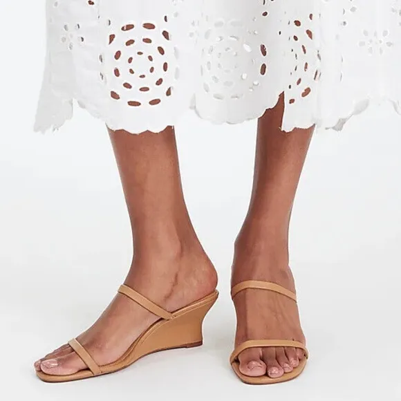 New MADEWELL The Kimmy Wedge Sandal in Amber Brown $128 NR004