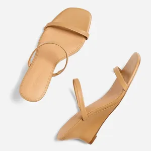 New MADEWELL The Kimmy Wedge Sandal in Amber Brown $128 NR004