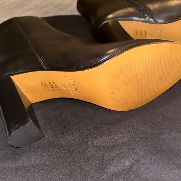 NEW Maje Fanette Pointed-Toe Leather Ankle Boots Size 9