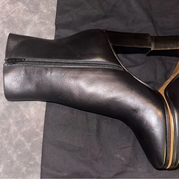 NEW Maje Fanette Pointed-Toe Leather Ankle Boots Size 9