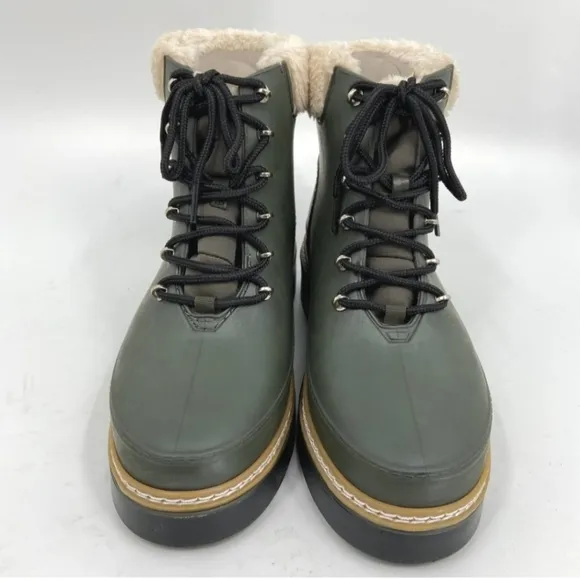 New Marc Fisher Fairly Waterproof Faux Fur Boots sz 11 olive green
