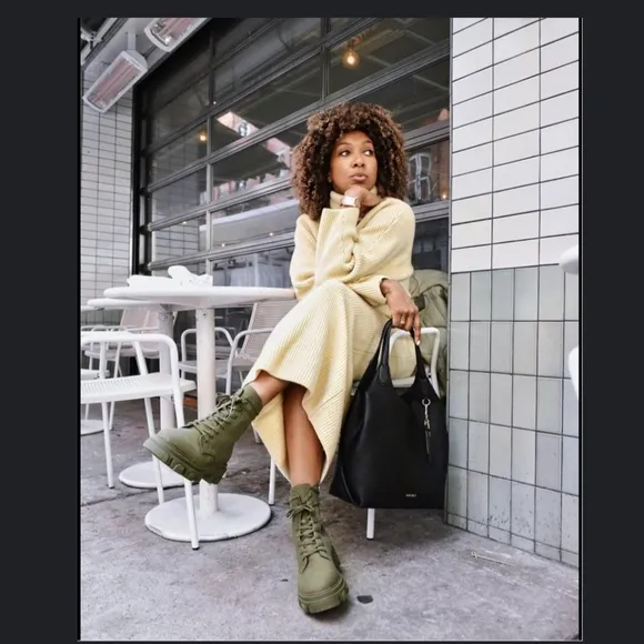 New Marc Fisher Fairly Waterproof Faux Fur Boots sz 11 olive green