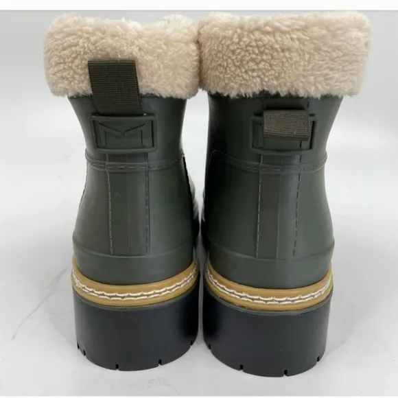 New Marc Fisher Fairly Waterproof Faux Fur Boots sz 11 olive green