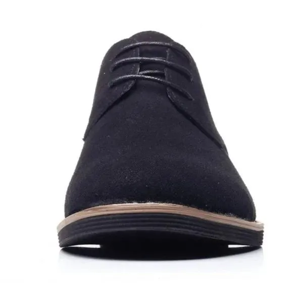 NEW 𝅺MEN'S Suede Dress Shoes Casual Black Oxfords