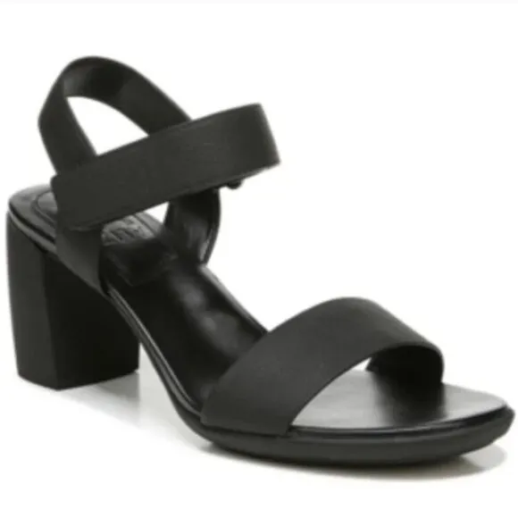 New NATURALIZER GenN Trace Women Size 10 Black Leather Ankle Strap Dress Sandals