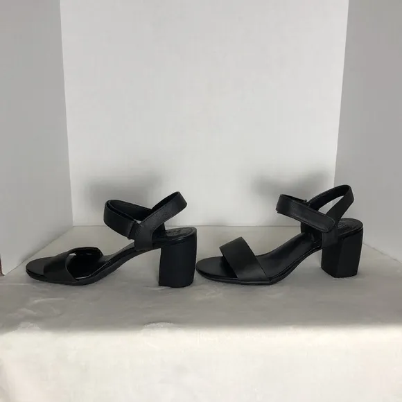New NATURALIZER GenN Trace Women Size 10 Black Leather Ankle Strap Dress Sandals