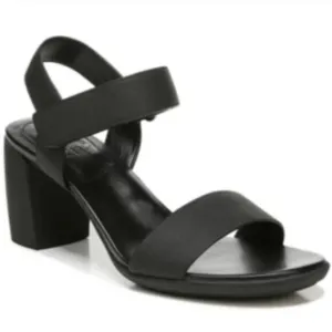 New NATURALIZER GenN Trace Women Size 10 Black Leather Ankle Strap Dress Sandals