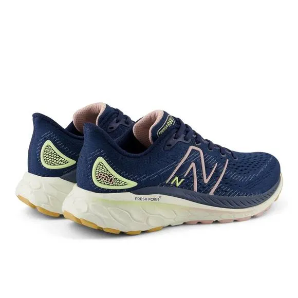 NEW NEW BALANCE women's fresh foam 860 v13 running shoes in nb navy/orb pink/vin