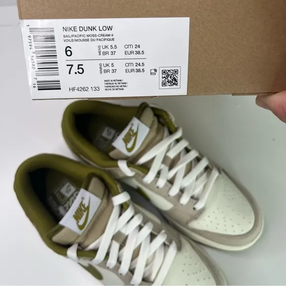 New Nike Dunk Low Olive and Cream Sneakers Since 72 Pacific Moss Casual Shoes