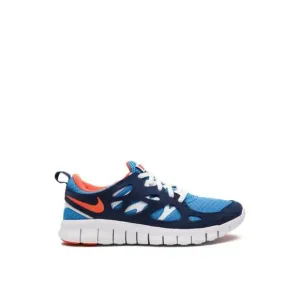NEW NIKE kids' free run 2 (gs) sneaker in light photo blue/orange
