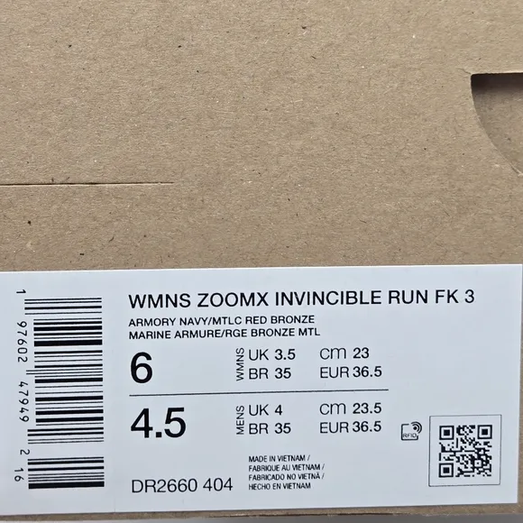 New Nike ZoomX Invincible Run 3 Armory Navy Vivid Grape Women's Shoes Size 6