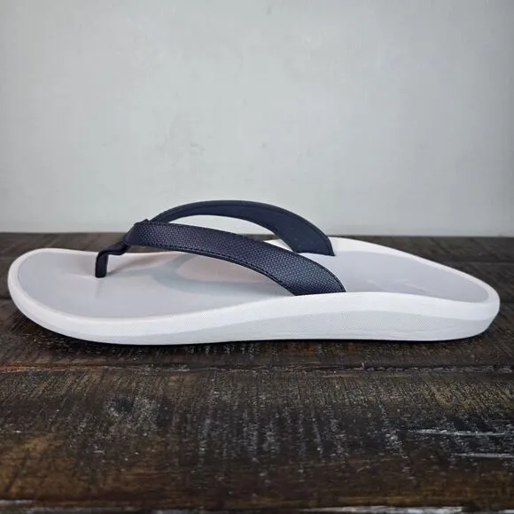 NEW Olukai Pi'oe Womens Size 11 Flip Flops Thong Comfort Sandals Blue Gray
