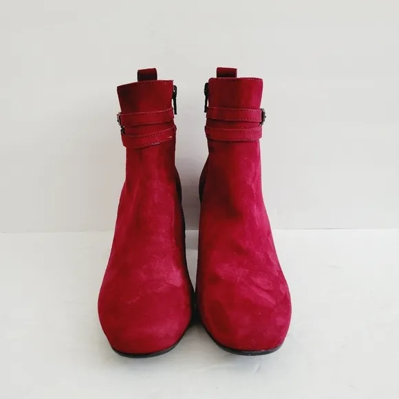 New Paul Green Bordo Burgundy Suede Sydney Ankle Boots Size 7,5