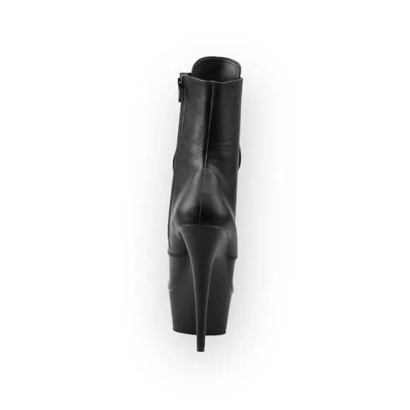 new Pleaser 𖤐 Delight 1020 Platform Stiletto Lace Up Boot 𖤐 Black Faux Leather