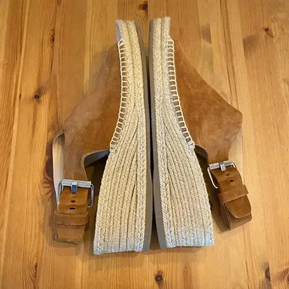 New Rag &amp; Bone Sienna Wedge Espadrille Platform Sandals Leather