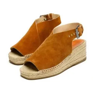 New Rag &amp; Bone Sienna Wedge Espadrille Platform Sandals Leather