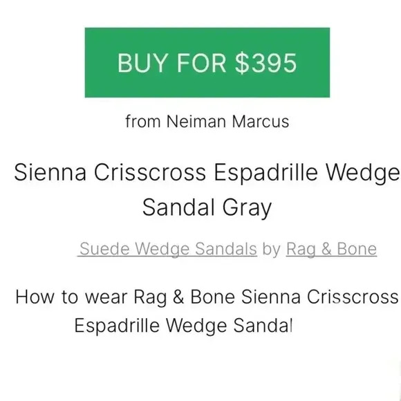 New Rag &amp; Bone Sienna Wedge Espadrille Platform Sandals Leather