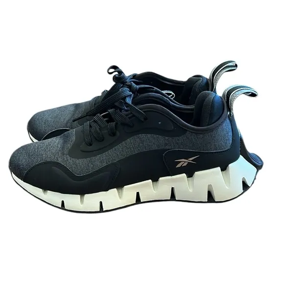 New Reebok Zig Dynamica Running Sneakers 8.5 Black/Gray Athletic Training Shoe