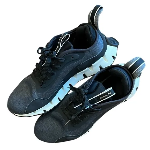 New Reebok Zig Dynamica Running Sneakers 8.5 Black/Gray Athletic Training Shoe